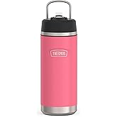 THERMOS ICON SERIES, Insulated Water Bottle with Straw Lid - 18 Ounce, Hot Pink - Stainless Steel Vacuum Insulated Water Bott