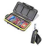 Beeway CF Card Holder, 6 Slots Water Shock Resistant Protector Compact Flash Card Holder for Sandisk Transcend Lexar Kingston CF Cards with Storage Bag & Carabiner