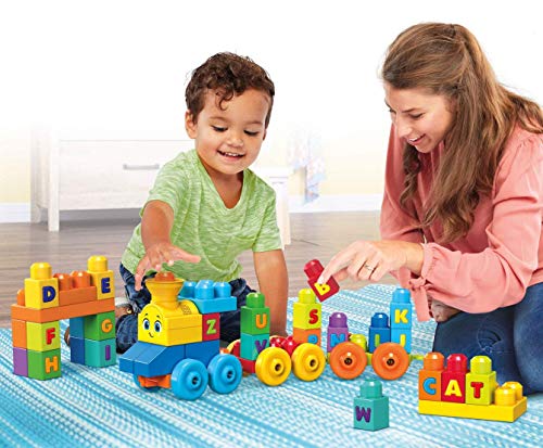 Mega Bloks ABC Musical Train Building Set, 50 pieces (Renewed)