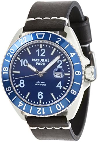 promotion Mens Unique Wrist Casual Watch with Blue Dial Luminated Hand Black Leather Strap