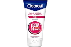 Clearasil Rapid Rescue Deep Treatment Acne Face Wash, Maximum Strength with 2% Salicylic Acid Acne Medication, Acne Facial Cleanser, 6.78 fl oz