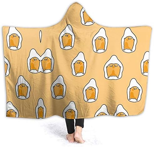 Gudetama Oversized Hooded Blanket Flannel Super Soft Cape Wrap Wearable Cuddle Multi Size Optional