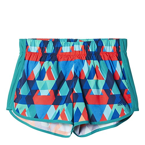 adidas Women's Running Woven M10 Shorts 3" Inseam, EQT Green/Shock Red Print, Medium