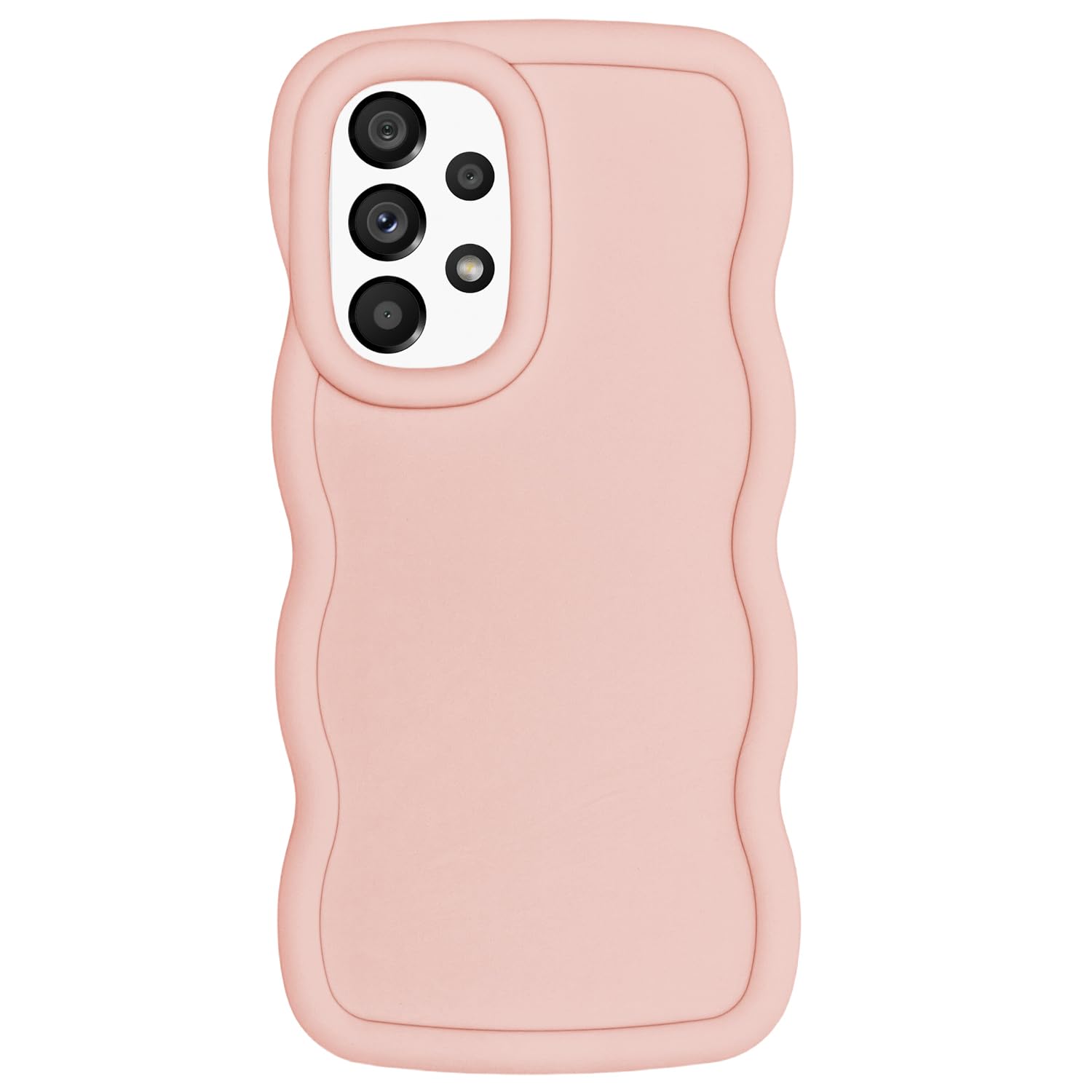 WOGROO Slim Fit Case for Samsung Galaxy A53 5G, Wave Frame, Cute Soft TPU Thin Protective Phone Cover for Women, Light Pink