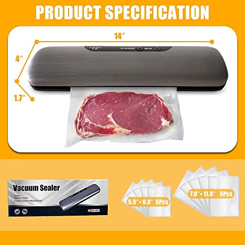 Vacuum Sealer Machine, Automatic Food Sealer with 10 Starter Bags, 60