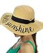C.C Women's Paper Weaved Crushable Beach Embroidered Quote Floppy Brim Sun Hat