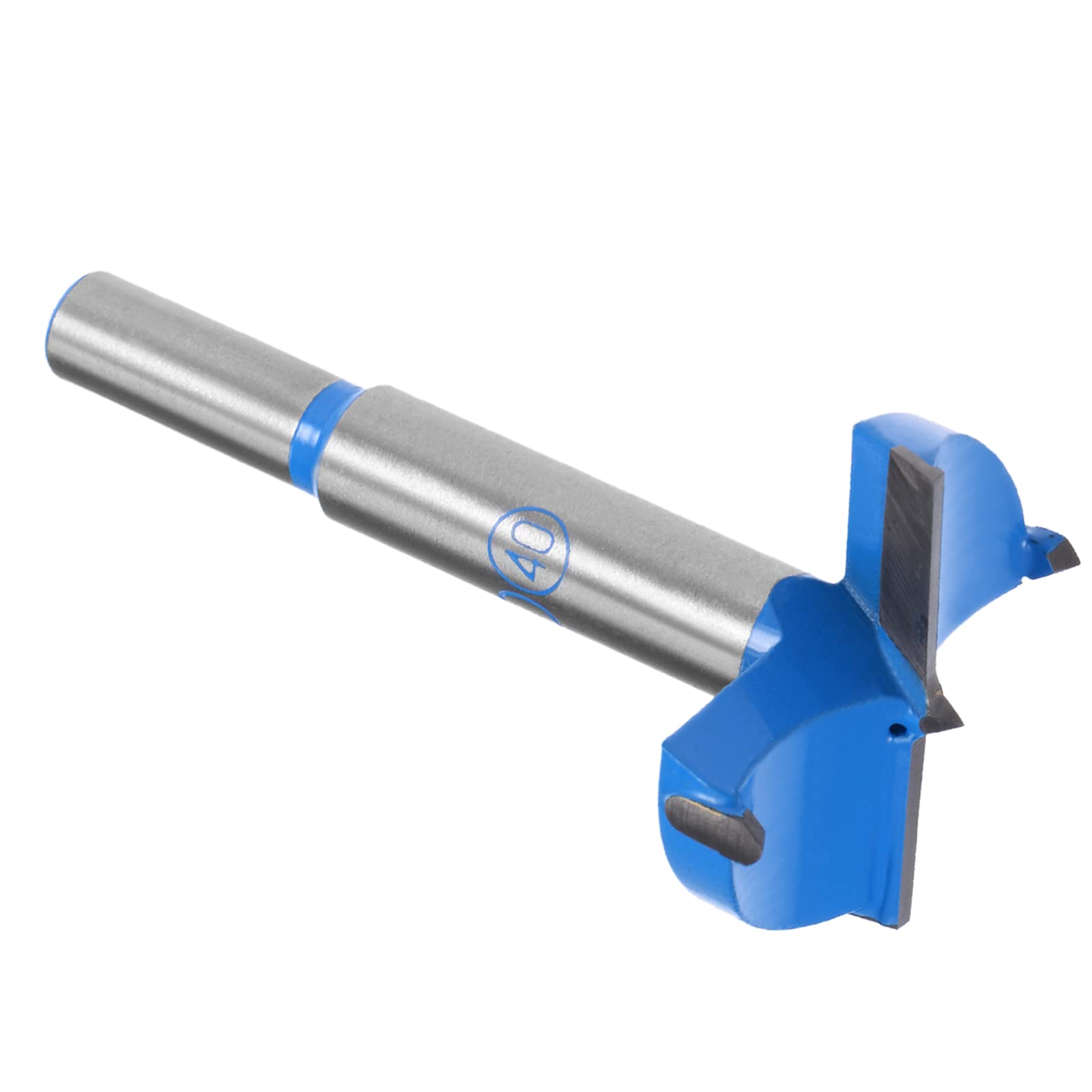 Kozelo Forstner Drill Bit - [40mm] Tungsten Carbide Auger Opener for Wood Furniture Hinge Woodworking Use, Round Shank, Dark Blue