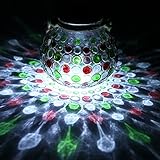 Ohuhu Solar Light Glass Jar Decoration Light for Bathroom, Home Decoration and Garden Decor, Green