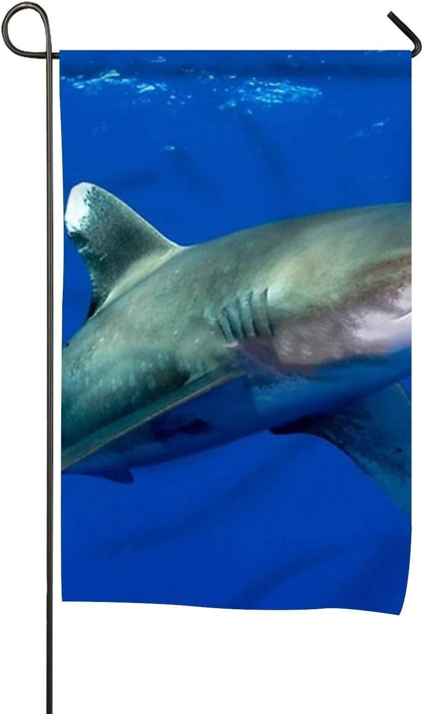 Custom Christmas Garden Flags Banner Decorating Your House Family Part Decoration Double-Sided Lawn Sign 12×18 Oceanic White Tip Shark