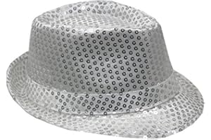 AK TRADING CO. Fashionable Sequin Fedora Party Hat, Unisex Sparkling Accessory for Costumes, Parties, Events & Everyday Style