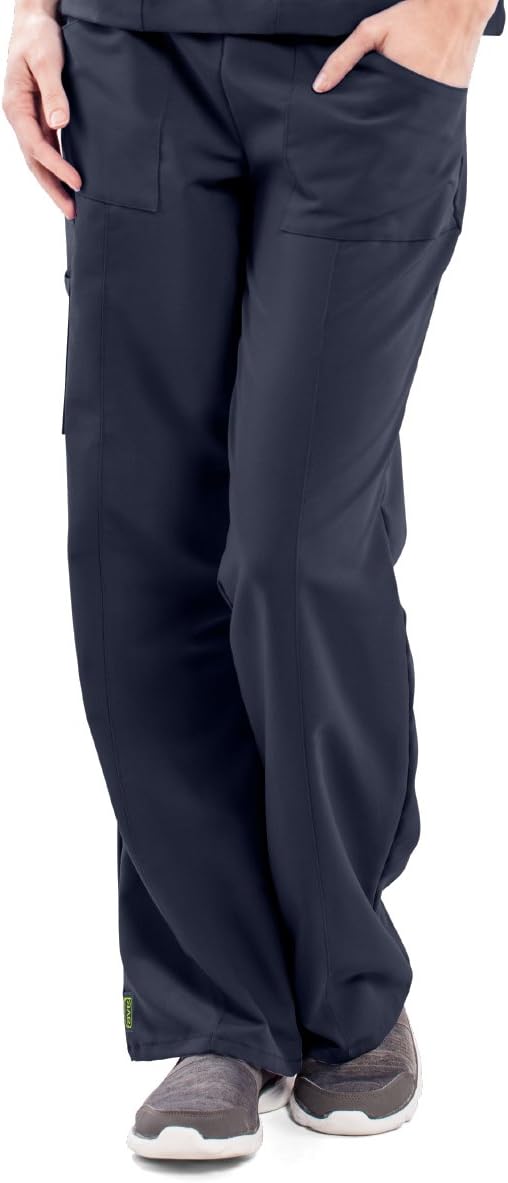 ave Scrubs Womenâ€™s Medical Scrub Pants, Pacific ave, Slimming Straight Leg Style Scrub Pant, Cargo Pockets, Great for Nurses, Navy, X-Small