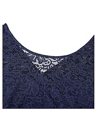 Vestido de fiesta de cóctel de manga corta con cuello redondo de encaje floral de MISSMAY para dama