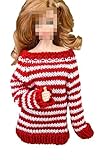 Doll sweater,Doll clothes,Compatible barbie,12inch doll sweater,12inch doll clothes,Handmade,Red and white sweater,Striped sweater