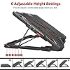 Pccooler-Laptop-Cooling-Pad-Laptop-Cooler-with-5-Quiet-BlueLED-Fans-for-12-173-Inch-Laptop-Dual-USB-20-Ports-Portable-6-Angle-Adjustable-Laptop-Stand-for-Gaming-Laptop Pccooler Laptop Cooling Pad, Laptop Cooler with 5 Quiet Red LED Fans for 12-17.3 Inch Laptop, Dual USB 2.0 Ports…