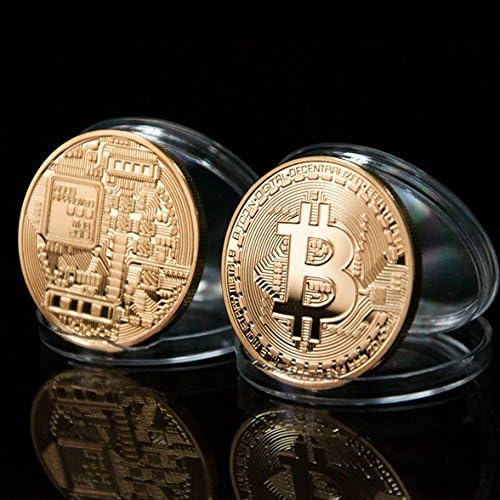 Gold Plated Bronze Physical Bitcoins 1 of each Casascius Bit Coin BTC With Case For Souvenir Gift
