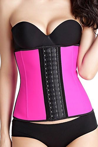 Waist Trainer Corset For Weight Loss Waist Cinchers Latex Waist Trainer Steel Boned Body Shapewear Underbust Corset (XL, Pink)
