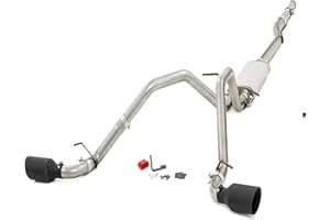 Rough Country Dual Cat-Back Exhaust Exhaust with Black Tips for Chevy Silverado & GMC Sierra 1500 (2014-2018) 5.3L Engine - Performance Tuned Growl