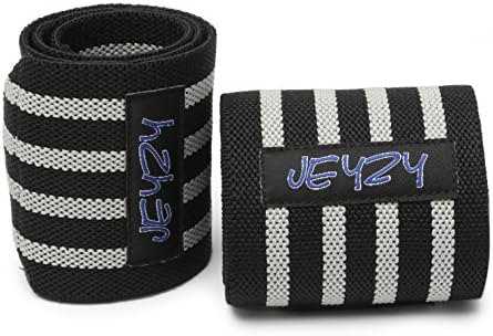 Wrist Wraps Professional Quality Wrist Straps Support Braces by Jeyzy - 20"(Pair) for Men&amp;Women,Strength Wraps for Bodybuilding,Powerlifting,Weight Lifting,Xfit,Cross Training(Black-Gray, 20")