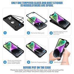 ORETECH for iPhone 14 Plus Case, with [2 x Screen