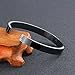 7th Element Polished Stainless Steel Bracelet Classical Band Bangle for Womens (Black,8mm 7.1inch)