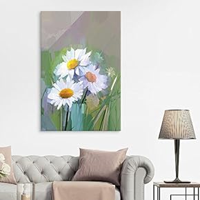 Canvas Wall Art - Abstract Watercolor Style White Flowers - Giclee Print Gallery Wrap Modern Home Art Ready to Hang - 12x18 inches