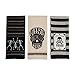 DII Happy Halloween Dishtowel Collection Embellished Cotton Kitchen Hand Towel Set, 18x28, Skeleton, 3 Count