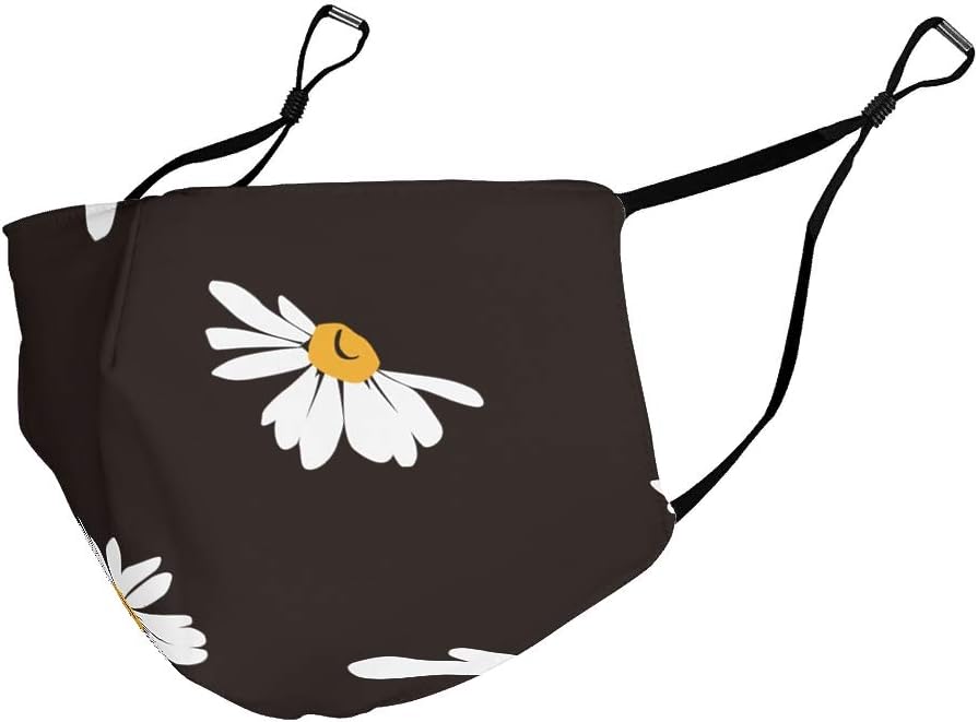 Daisy Flower Mouth Cover with Ear Loops Washable and Reusable Dust Cover for Cold Dust Outdoors