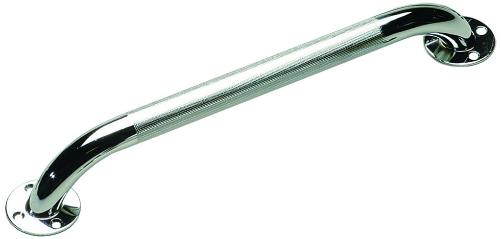 Homecraft 45 cm/18 inch Chrome Plated Steel Grab Rail with Indented Grip