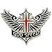 PinMart God Speed Cross Angel Wings Biker Enamel Lapel Pin – 1 Piece