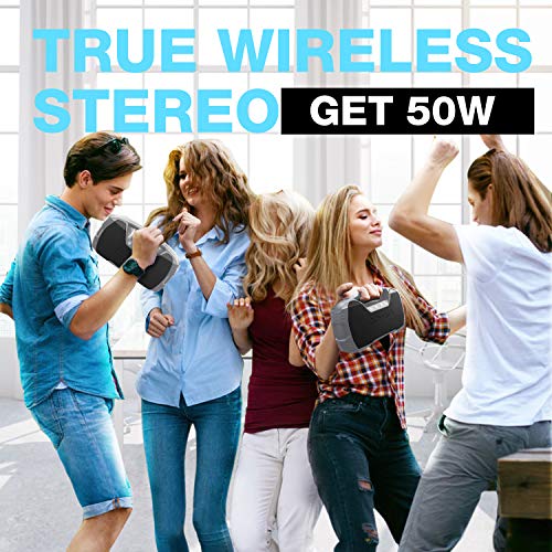 Portable-IPX7-Waterproof-Bluetooth-Speakers-40-Hour-Playtime-Wireless-Outdoor-Speaker-25W-Rich-Bass-Impressive-Sound-Stereo-Pairing-Built-in-Mic-100ft-Bluetooth-LED-Lights-for-Home-Party
