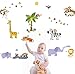 treepenguin Kids Jungle Animals Wall Decals - Cute Safari Theme Wall Stickers for Baby Toddler Boys & Girls Rooms - Peel and Stick Bedroom and Nursery Decor