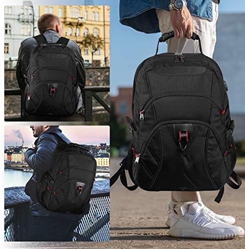 Laptop Backpack 17 Inch Extra Large Travel Backpack for Men Waterproof School College Backpack with USB Charging Port Business Computer Gaming Backpack for Men Women Black 7 Laptop Backpack 17 Inch Extra Large Travel Backpack for Men Waterproof School College Backpack with USB Charging Port Business Computer Gaming Backpack for Men Women Black