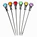 Prodyne DM-6-C Colorful Diamond-Head Martini Picks, Set of 6, Multicolor, 1oz