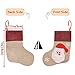 Ivenf Christmas Mini Stockings, 24 Pcs 7 inches Burlap 3D Santa Snowman Reindeer Stockings, Gift Card Silverware Holders, Bulk Treats for Neighbors Coworkers Cats Dogs, Small Rustic Xmas Tree Decor