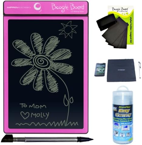 Improv Boogie Board Original 8.5-inch LCD E-Writer/Writing Tablet (Pink) with Tablet Accessory Kit