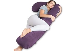 INSEN Pregnancy Pillow for Sleeping, L Shaped Body Pillow for Side Sleeping, Detachable Pregnancy Pillow with Full Body Support