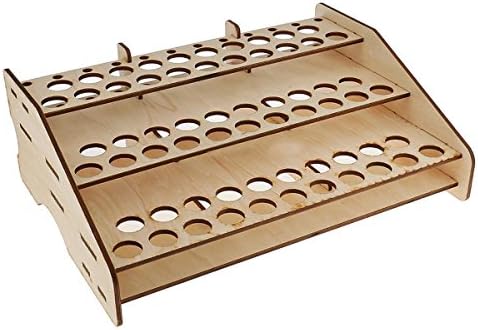 Wooden Acrylic Paints Stand, Fonture Color Nail Polish Bottle Storage Rack Holder Modular Organizer - 63 Holes