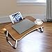 AOmahh Laptop Desk Wood Round Edge Lapdesk Game Table with Non-Slip Design Foldable Portable on Bed Sofa Party Computer Play Table Lazy Personal Desk Natural Wood Tonethumb 1