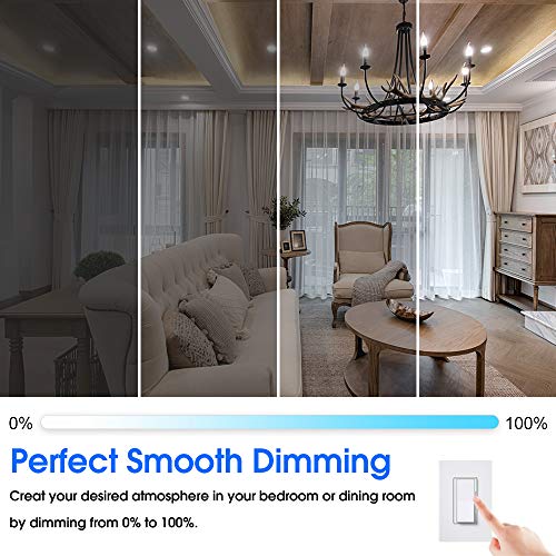 Energetic 12 Pack 60 Watt Dimmable LED Chandelier Light Bulb, 500lm