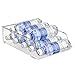 mDesign Wide Plastic Kitchen Water Bottle Storage Organizer Tray Rack - Holder and Dispenser for Refrigerators, Freezers, Cabinets, Pantry, Garage - 2 Pack - Clear