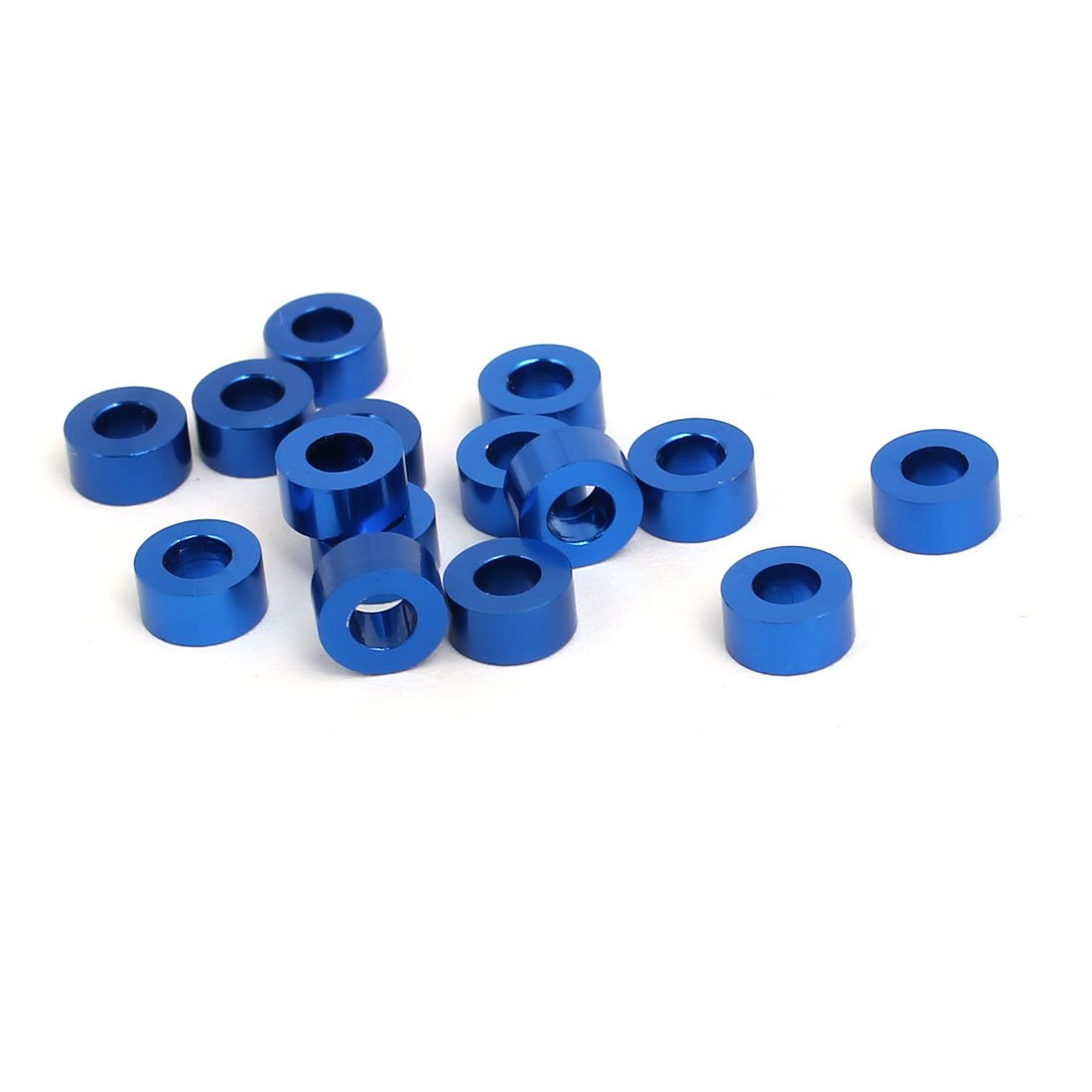 sourcingmap 15pcs 3mm Thickness M3 Aluminum Alloy Flat Screw Washer Royal Blue