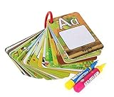 Chidren’s Early Education Cognitive Cards,Reusable Water Reveal Word Card, Water Drawing Doodle Card Book, Doodle Pad, Word Flash Card, Water Painting Graffiti Book Card Magic Drawing Pens for Toddler