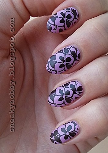 PUEEN 2015 Nail Art Stamping Plate Celebration Collection - LACE BLOSSOM - NEW INVENTION Super Size All You Can Stamp Full Size Stamping Image Plates Manicure DIY (Infinite Images With Your Creativity)-BH000475