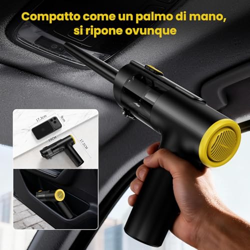 Zynet V5 Wireless Vacuum Cleaner 28000Pa 7 in 1 Portable Car Vacuum Cleaner with Suction/Blowing/Inflating, 60 Min Autonomy, Vacuum Cleaner for Car, Home, Office and Animal Hair