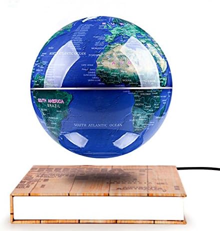 Miraclun 6" Blue Fascinations Magnetic Floating Levitating Globe Book Style for Learning Education Home Decor