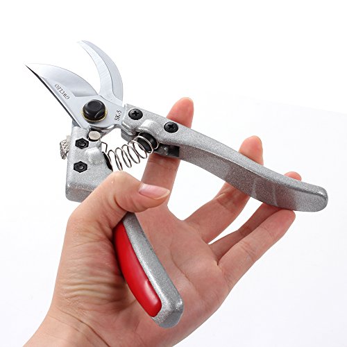 GWCLEO Gartenschere, SK-5 Edelstahl Astschere mit Sicherheitsverschluss,Profi Hande Beschneiden Scheren,Griff aus Weichen Gummi zum Schneiden Büsche,Obst Baum,Sammeln Fruits und Gartenarbeit – Bild 4