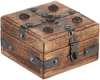 Valentine's Day Gift Decorative Wooden Jewelry Box Trinket Organizer Keepsake Box Multipurpose Accessories 4 x 4 Inches - Mango Wood Beautiful Gift on all Occasions. (2)