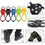 CAMTOA 1 Pair Anti-slip Snow Ice Shoe Rubber Slip Grip Spike Climbing Irons Crampons Cleats