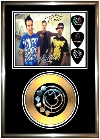 BLINK 182 - SIGNED FRAMED GOLD CD & PHOTO DISPLAY