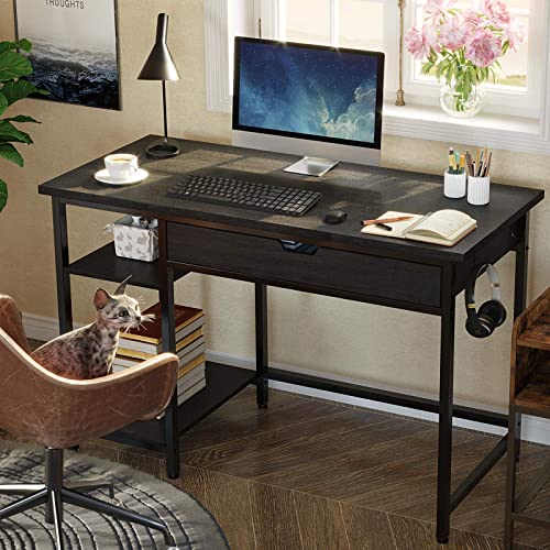 Rolanstar Computer Desk with Shelves and Drawer, 47" Home Office
